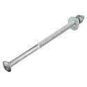 1/2" x 10" (25 Pack) Galvanized Carriage Bolt Kit Grade 307A Includes 1/2" USS Flat Washers (25 pcs) and 1/2"-13 Hex Nuts (25 pcs), Hot Dip Galvanized for Exterior Use by Makers Bolt
