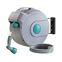 1/2" x 100 ft Retractable Garden Hose Reel, Any Length Lock &amp; 180°Swivel