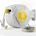 1/2" x 130 ft Retractable Garden Hose Reel, Heavy Duty Water Hose Reel