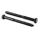 1/2" x 6" Hex Head Lag Screws Bolts 10Pcs 304 Stainless Steel 18-8, Partial Thread, Hexagon Head Wood Screws by Black Oxide by SG TZH