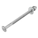 1/2" x 9" (25 Pack) Galvanized Carriage Bolt Kit Grade 307A Includes 1/2" USS Flat Washers (25 pcs) and 1/2"-13 Hex Nuts (25 pcs), Hot Dip Galvanized for Exterior Use by Makers Bolt