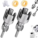1/2'' and 3/4'' Pipe Thread Cutting Tool, Integrated Internal & External Pipe Threading Tool, Electric Drill Compatible PVC Pipe Threader Kit, Thread Trimming and Angle Bolt Repair Tools (2-Mix)