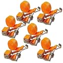 1/2/4/6/8 Set 2 Inch Heavy Duty Tie Down Ratchet Straps with Double J Hook, 11023 LBS Break Strength, Cargo Ratchet Straps for Truck Trailers Motorcycles Kayak(6sets,3.0m/9.8Ft)