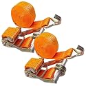 1/2/4/6/8 Set 2 Inch Heavy Duty Tie Down Ratchet Straps with Double J Hook, 11023 LBS Break Strength, Cargo Ratchet Straps for Truck Trailers Motorcycles Kayak(2sets,14.0m/45.9Ft)