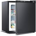 Electactic 1.2 Cu.ft Upright Freezer, Small Mini Freezer with Adjustable Thermostat, Removable Shelves, Reversible Single Door, for Bedroom/Home/Dorms/Apartment (Deep Black)