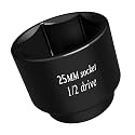 1/2 driver 25mm socket Oil Filter socket wrench 6 Point impact Remove Axle Nut tool