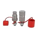 1/2″ Flat Face Hydraulic Quick Couplers Set - 5/8″ JIC Port Bulkhead Mount