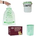 1.2 Gallon Compostable Drawstring Food Scrap Bags by BioBag, 80 Count, BPI Certified, Meets ASTM D6400 Standards, Made in USA, Kitchen Counter Bin Liners