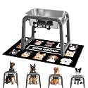 1.2 Gallon Elevated Dog Water Bowl, Height Adjustable (10.4–15.2'') Raised Stainless Steel Bowl with Spill-Proof Mat &amp; Sturdy Metal Stand, Tip-Proof, Easy to Clean, Indoor &amp; Outdoor Use