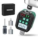 1/2-Inch Digital Torque Adapter, 2.21-44.25 Ft.lb/3-60 N.m, Electronic Torque Wrench Converter with ±2% Accuracy, Preset Function, Data Storage, 3/8” &amp; 1/4” Adapter for Bike, Motorcycle, Car