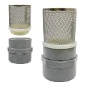 1.2 inch Stainless Steel Filter Cover Connected to 1.2 inch/DN32 Grey PVC Water Pipe, Suction Strainers Used to Remove Debris and Reduce Solid Entry(1pcs)