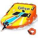 1-2 Person Inflatable Towable Tubes for Boating – Heavy-Duty Nylon Cover, EVA Foam Pads, Dual Tow Points for Easy Pulling, Patented Speed Valve for Quick Setup