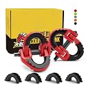 1/2 Safety Chain Connector Link, 2pack Hammerlock Coupling Link for Trailer Chains Connect, 12000lbs Load Capacity, Drop Forged Steel Tow Hitch Safety Chain Connector Link, Red