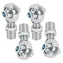 1.25'' Heim Joints Rod End Kit, 1 1/4'' Right and Left Hand Thread Chromoly Joints Heat Treated Chromoly with Round Tube Adapter, High Misalignment Spacer (2 Pair)