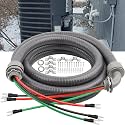 1/2Inch Power Whips Assembly, 12FT Nonmetallic Liquid Tight Flexible Conduit Wire with 3 Conductors 10 Gauge THHN Electrical Wires, A/C Hook-up Whip Kit Electrical Wire(12FTx1/2Inch)