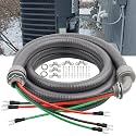 1/2Inch Power Whips Assembly, 8FT Nonmetallic Liquid Tight Flexible Conduit Wire with 3 Conductors 10 Gauge THHN Electrical Wires, A/C Hook-up Whip Kit Electrical Wire(8FTx1/2Inch)