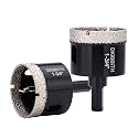 1-3/4" Diamond Hole-Saw Bits with Pilot Drill Bit - 2pc 1 3/4 in Diamond Tipped Tile Hole Saws with Guiding Bit for Accurate Drilling, for Porcelain Tile Ceramic Pots Granite Stone Glass Bottles 45mm