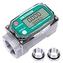 1" Fuel Flow Meter with 3/4" Adapters for Water, Diesel & Gasoline