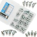 1/4"-3/8" 45Pcs 4 Sizes Grease Fitting Assortment Straight 45 90 Degree Grease Zerk Fittings,Galvanized Steel Grease Fittings and grease gun tips for Industrial/Agricultural Machinery