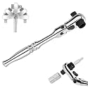YIYEIE 1/4" Ratchet Wrench, 72-Tooth Flex Head Ratchet for Ultra Tight Spots - Socket & Bit Driver, Chrome finish, 2-IN-1 Pocket Mini Ratchet for Engine Bays, Seat Rails, Bike Bodywork | 4.5" Long