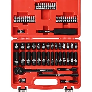 1434 ratchet wrench socket set 65 piece metric shallow socket 4-15mm and deep 4-15mm with 72-teeth ratchet screwdriver bit set small tool kit for home use and automotive repair