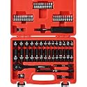 1/4" Ratchet Wrench Socket Set 65 Piece, Metric Shallow Socket (4-15mm) and Deep (4-15mm), with 72-Teeth Ratchet, Screwdriver Bit Set, Small Tool Kit for Home Use and Automotive Repair