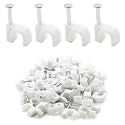 1/4" White Half Clamp J-Hook with Nail for Pex Tubing Pipe