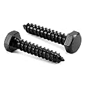 1/4" x 1-1/2" Hex Head Lag Screws Bolts 20Pcs 304 Stainless Steel 18-8, Partial Thread, Hexagon Head Wood Screws Black Oxide by SG TZH