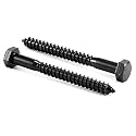 1/4" x 3" Hex Head Lag Screws Bolts 20Pcs 304 Stainless Steel 18-8, Partial Thread, Hexagon Head Wood Screws by Black Oxide by SG TZH