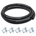 1/4 Fuel Line, Nylon Braided Fuel Line Hose 5FT, NBR Rubber Hose