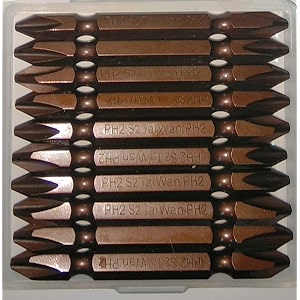 14 hex double ended magnetic screwdriver bit ph2 - ph2 x 65 mm pack of 10 bits