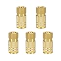 1/4 Inch NPT Air Coupler,Industrial Brass Air Hose Fittings,5PCS Quick Connector Air Fittings for Automotive and Home (Female Couplers)