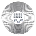 1/4” OD Brake Line, 25FT Alumal Tubing Kit with Fittings, Includes 16 Nuts, Wall Thickness: 0.035-inch(0.89mm), Corrosion Preventive, High Pressure Resistance, Easy to Bend