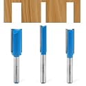 1/4 Straight Router bit Set, Newdeli Double Flute Straight Bit Set in Carbide Tipped, Woodwork Carbide Wood Milling Cutter Woodworking Tools