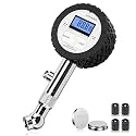 1.5'' Digital Tire Pressure Gauge, LED Display with 360° Swivel Chuck, High-Precision Air Pressure Gauge for Tires, 100 PSI for Trucks, RVs, Motorcycles, and Heavy-Duty Applications