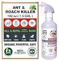 1.5 Gal. Ant & Roach Killer Spray - 4X Effective Organic Mint Oil Ant & Roach Killer & Repellent, Mild Scent, Indoor&Outdoor Use for Roaches, Ants, Spiders, Fleas, Mosquitoes& 50+, Pet Safe Non-Toxic
