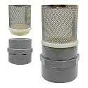 1.5 inch Stainless Steel Filter Cover Connected to 1.5 inch/DN40 Grey PVC Filter Water Pipe, Suction Strainers Used to Remove Debris and Reduce Solid Entry（1pcs）