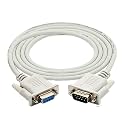 1.5 Meters DB9 RS232 9 PIN Male To 9 pin Female Serial Cable Converter Extension Cable for Data Communication, White DB9F2F150