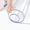 1.5mm Thick Custom Multisize Clear PVC Table Cover Protector 16x54 Inch Rectangular Plastic Table Cover Desk Pad Mat Table Cloth for Office Computer Desk Sofa End Side Bedside Table Media Night Stand