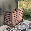 1.5p/3p Fence to Hide Air Conditioner,Outdoor Unit Mini Split Air Conditioner Cover,Aluminum Ac Covers,Outdoor Metal Privacy Fence Brown-110 * 60 * 80cm/43 * 24 * 32in