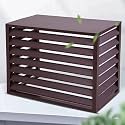 1.5p/3p Fence to Hide Air Conditioner,Outdoor Unit Mini Split Air Conditioner Cover,Aluminum Ac Covers,Outdoor Metal Privacy Fence BrownFlatRoof-100 * 50 * 70cm/40 * 20 * 28in