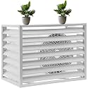 1.5p/3p Fence to Hide Air Conditioner,Outdoor Unit Mini Split Air Conditioner Cover,Aluminum Ac Covers,Outdoor Metal Privacy Fence WhiteFlatRoof-110 * 60 * 80cm/43 * 24 * 32in