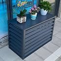 1.5p/3p Fence to Hide Air Conditioner,Outdoor Unit Mini Split Air Conditioner Cover,Aluminum Ac Covers,Outdoor Metal Privacy Fence GreyFlatRoof-100 * 50 * 70cm/40 * 20 * 28in
