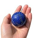 1.6-2 inch Lapis Lazuli Crystal Sphere with Stand, Hand Polished Divination Stone Ball, Reiki Healing Gemstone Sphere, Home Decorative Ornament, Collectible Gift