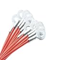 1/8"(3mm) Wire Diam Galvanized Steel Cable Eyelets Ended Short Rope Lanyard Safety Tether Chain Lock with Vinyl Coated Cover, 10 Pcs Red 10"/25cm Length