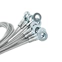 1/8"(3mm) Wire Diam Galvanized Steel Cable Eyelets Ended Short Rope Lanyard Safety Tether Chain Lock with Vinyl Coated Cover, 10 Pcs Clear 10"/25cm Length