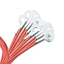 1/8"(3mm) Wire Diam Galvanized Steel Cable Eyelets Ended Short Rope Lanyard Safety Tether Chain Lock with Vinyl Coated Cover, 10 Pcs Red 20"/50cm Length