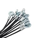 1/8"(3mm) Wire Diam Galvanized Steel Cable Eyelets Ended Short Rope Lanyard Safety Tether Chain Lock with Vinyl Coated Cover, 10 Pcs Black 20"/50cm Length