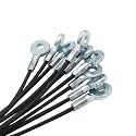 1/8"(3mm) Wire Diam Galvanized Steel Cable Eyelets Ended Short Rope Lanyard Safety Tether Chain Lock with Vinyl Coated Cover, 10 Pcs Black 10"/25cm Length
