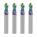 1/8" DLC Coated 2-Flute Carbide Ball Nose End Mill, 4Pcs